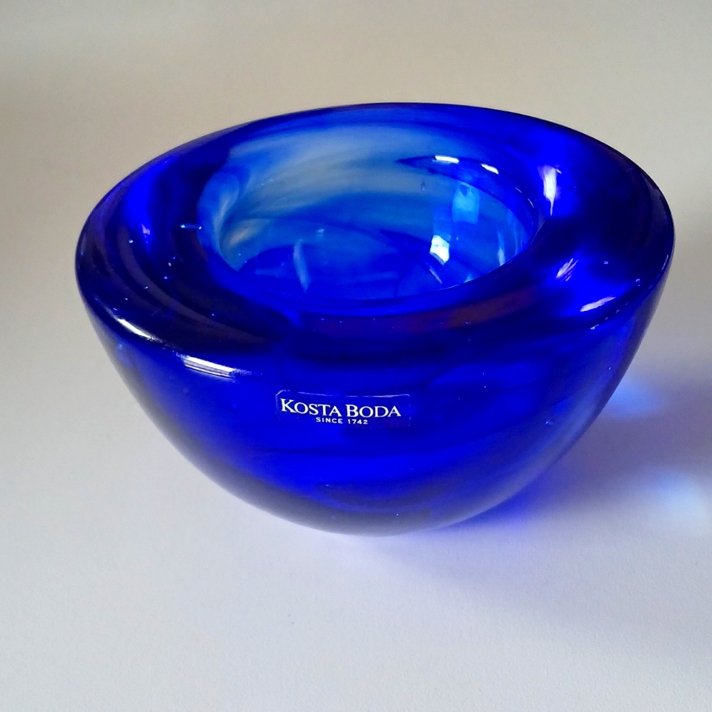 Kosta Boda Cobalt Blue Votive Candle Holder
